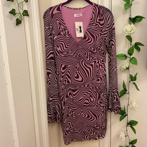 💜💟🌀 funky purple long-sleeved dress 💜🌀💟